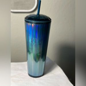 24 fl oz Diamond Starbucks cup, dark blue holographic